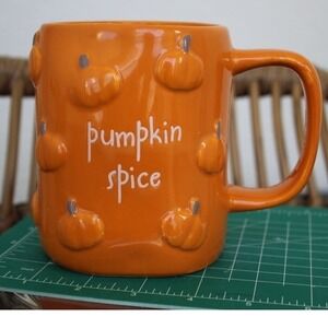 Rae Dunn Pumpkin Spice Mug Embossed Pumpkins Artisan Collection Magenta